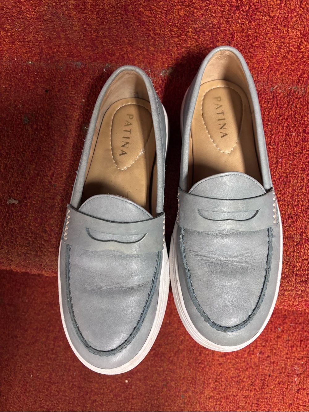 Patina Women's Light Blue Slip-On Penny Loafers